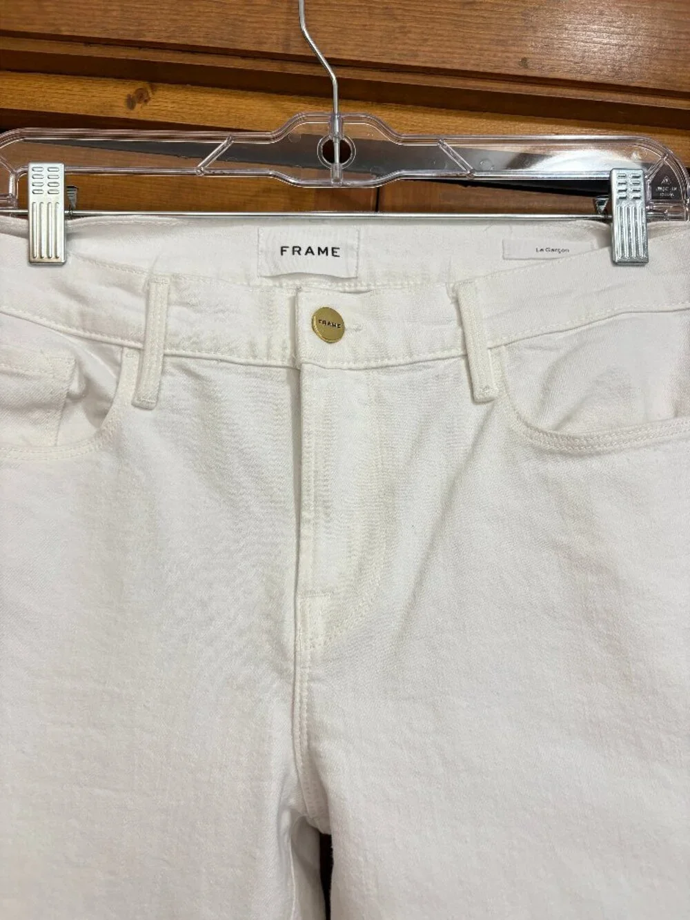 FRAME Le Garçon White Straight Leg Jeans Women’s Size 29